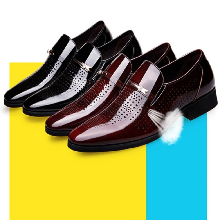 Men Hollow Breathable Shoes Comfortable Business Dress Shoes, Size:41