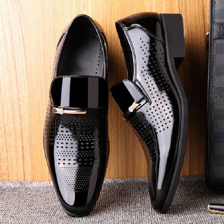 Men Hollow Breathable Shoes Comfortable Business Dress Shoes, Size:44
