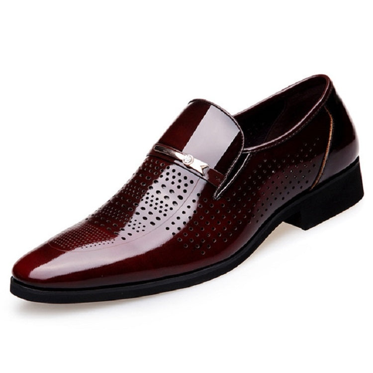 Men Hollow Breathable Shoes Comfortable Business Dress Shoes, Size:44