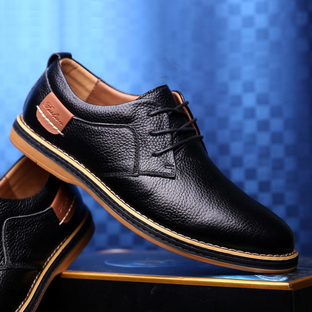 Autumn Men Business Casual Shoes Breathable Leather Shoes, Size:38