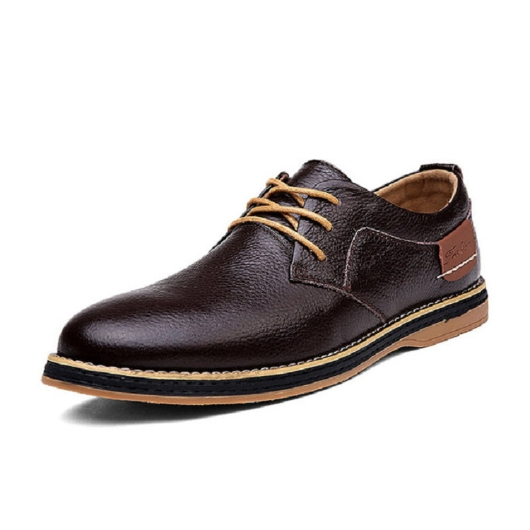 Autumn Men Business Casual Shoes Breathable Leather Shoes, Size:40