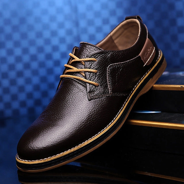Autumn Men Business Casual Shoes Breathable Leather Shoes, Size:40