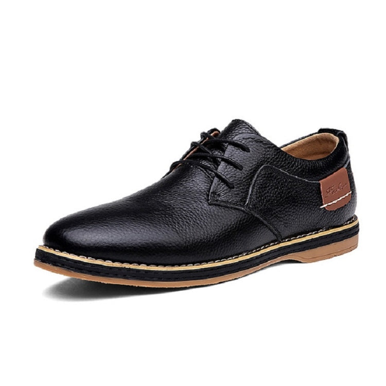 Autumn Men Business Casual Shoes Breathable Leather Shoes, Size:42