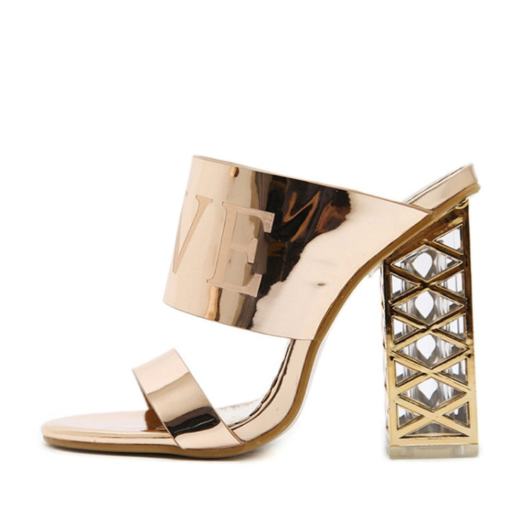 Crystal Thick With High Heel Sandals Fish Mouth Women Shoes, Shoe Size:40