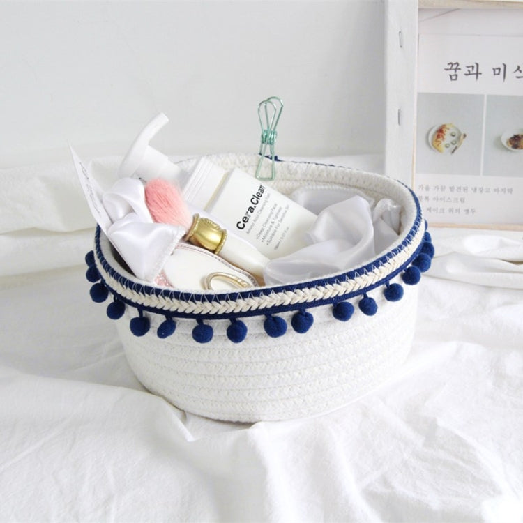 2 PCS Cotton Rope Woven Desktop Sundries Storage Basket