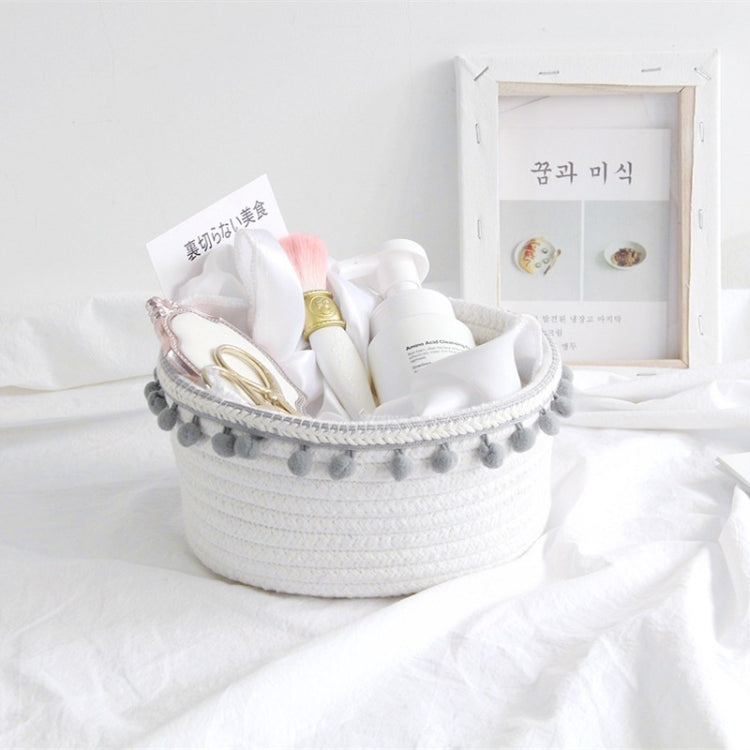 2 PCS Cotton Rope Woven Desktop Sundries Storage Basket