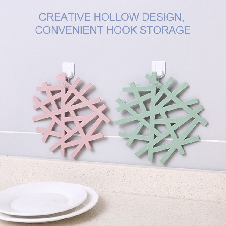 PP Mat Silicone Placemat Coaster Flower Design Kitchen Household Hollow Casserole Pad, Size:S