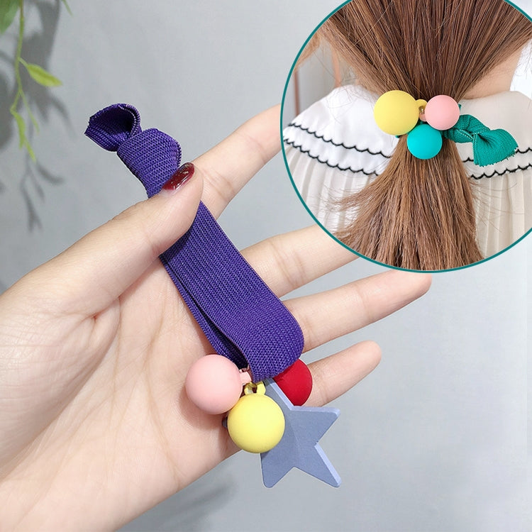 Sweet Stars Heart Ball Elastic Hair Bands Children Cute Ponytail Hair Accessories