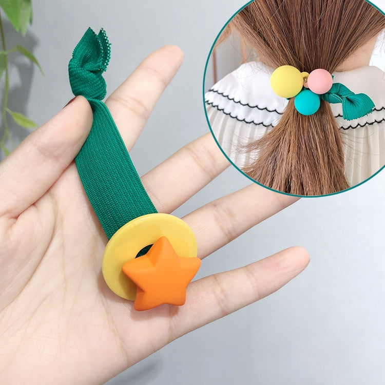 Sweet Stars Heart Ball Elastic Hair Bands Children Cute Ponytail Hair Accessories