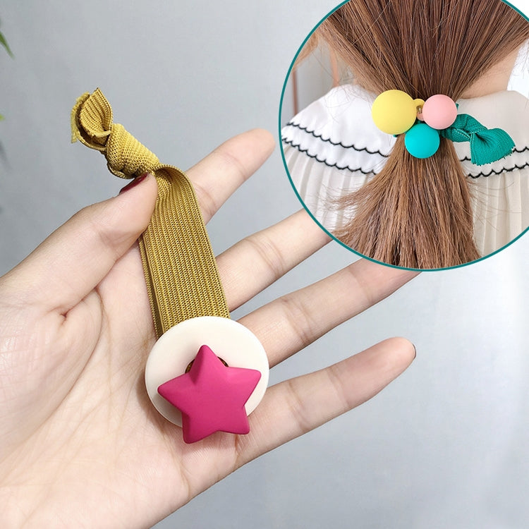 Sweet Stars Heart Ball Elastic Hair Bands Children Cute Ponytail Hair Accessories