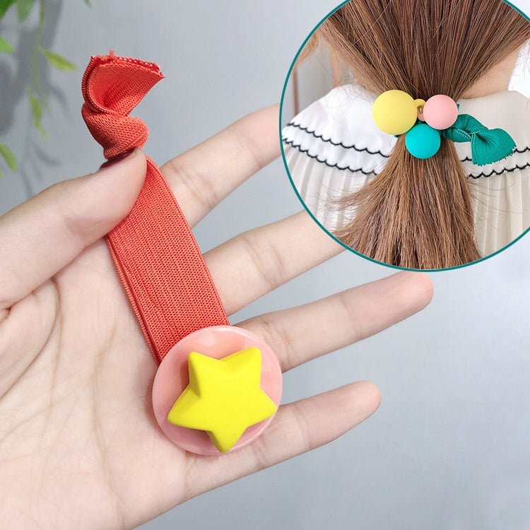 Sweet Stars Heart Ball Elastic Hair Bands Children Cute Ponytail Hair Accessories