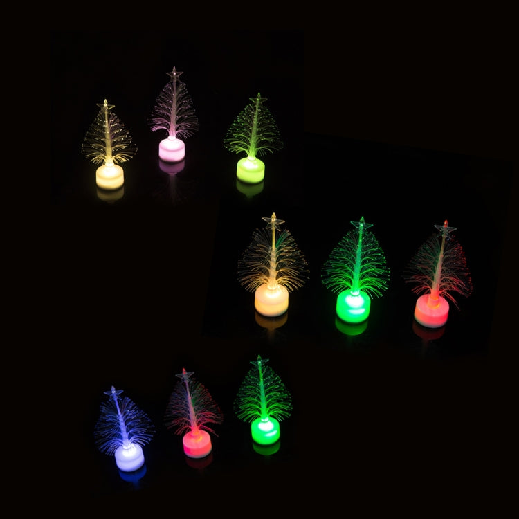 2 PCS Colorful Fiber Optic Creative Flashing Christmas Tree LED Night Light