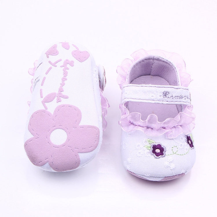 Newborn Baby Girl Shoes Lovely Sweet Floral Print Sneaker Anti-slip Comfortable Soft Sole Shoes(White)