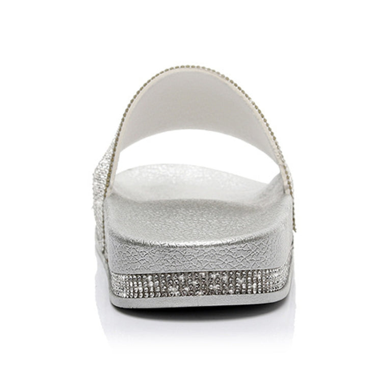 Rhinestone Women Slippers Bling Beach Slides, Size:37