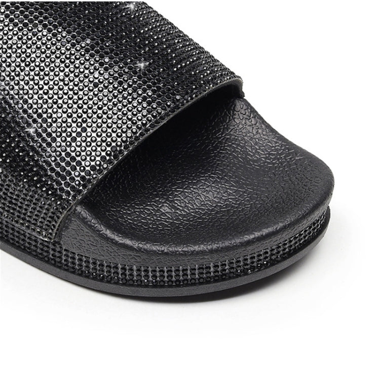 Rhinestone Women Slippers Bling Beach Slides, Size:37