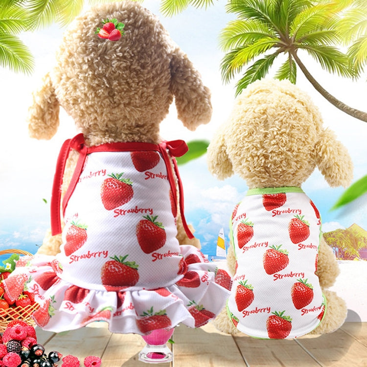 Pet Fruit Print T-Shirt Puppy Dog Cat Cute Fruit Skirt, Size:XS