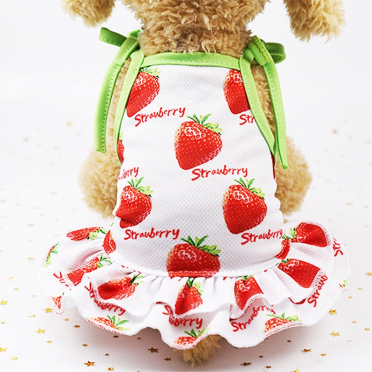 Pet Fruit Print T-Shirt Puppy Dog Cat Cute Fruit Skirt, Size:M