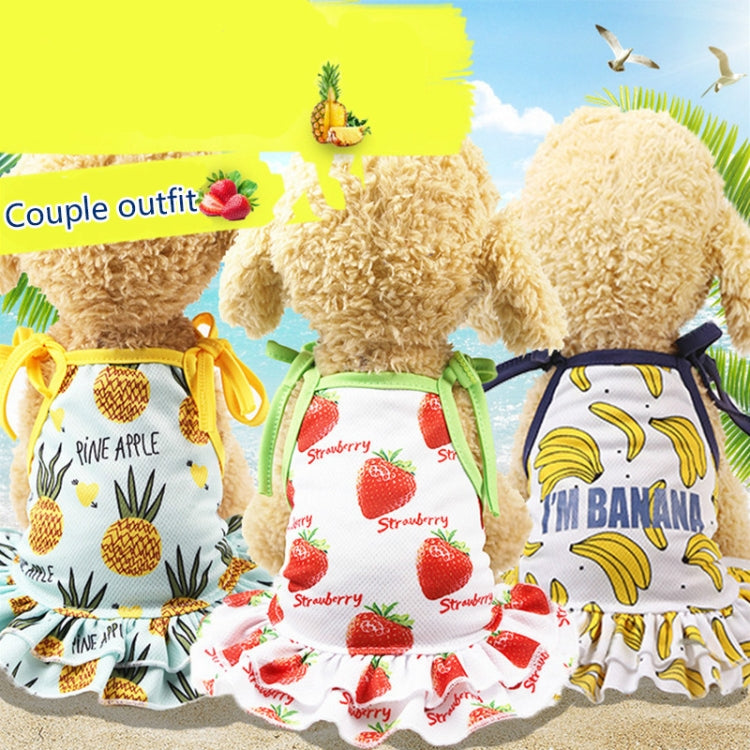 Pet Fruit Print T-Shirt Puppy Dog Cat Cute Fruit Skirt, Size:M