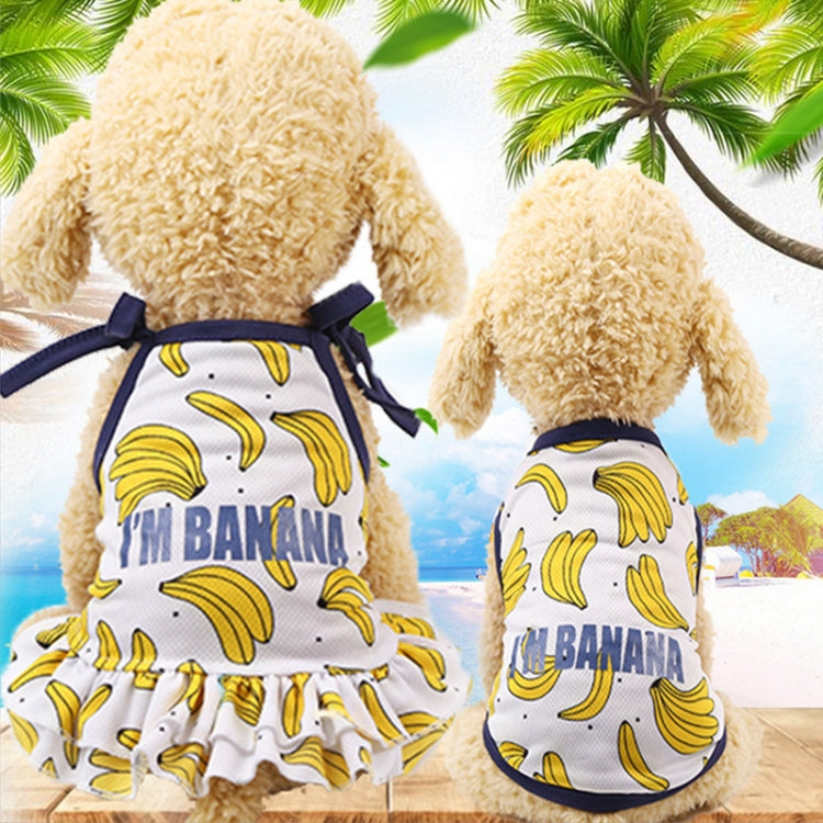 Pet Fruit Print T-Shirt Puppy Dog Cat Cute Fruit Skirt, Size:M