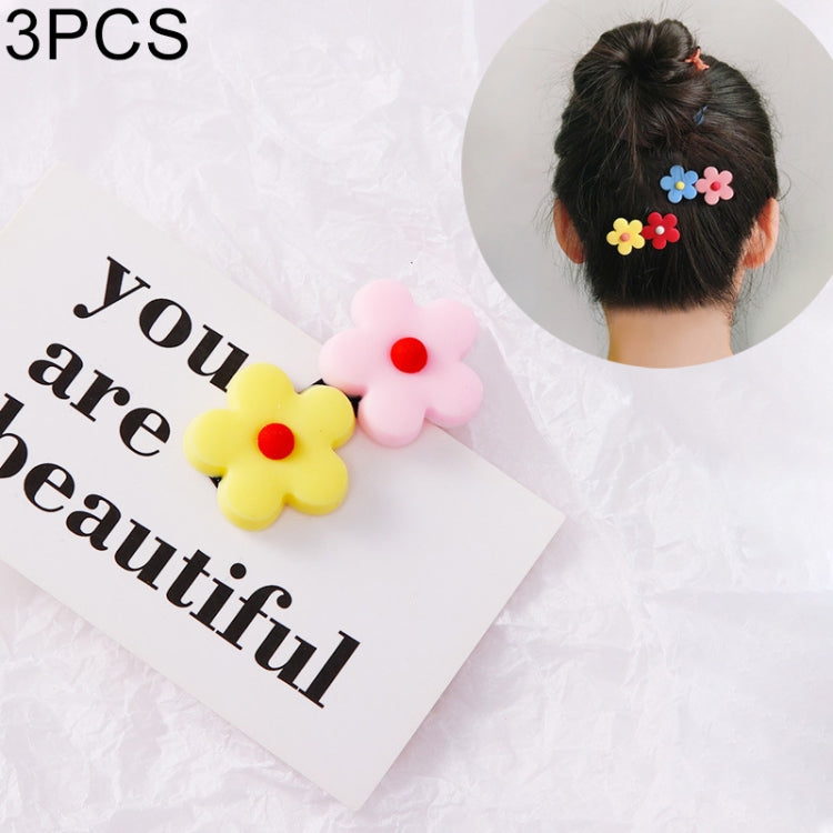 3 PCS Fashion Flower Hair Clips Girls Sweet Headwear