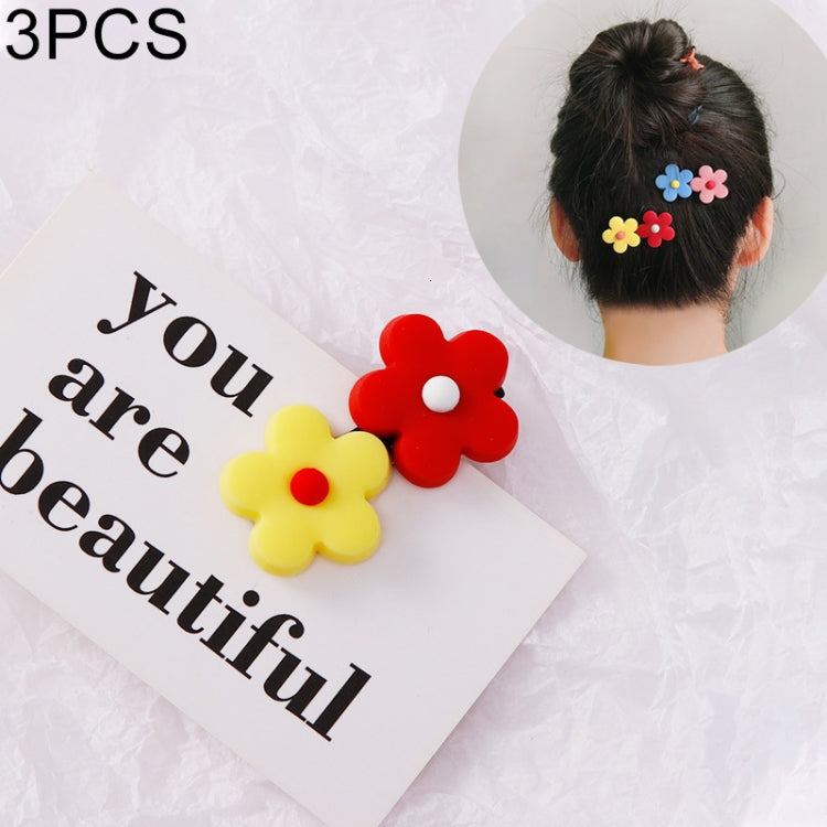 3 PCS Fashion Flower Hair Clips Girls Sweet Headwear