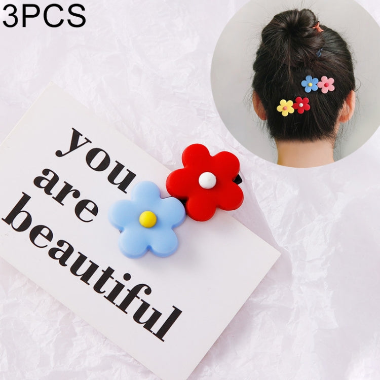 3 PCS Fashion Flower Hair Clips Girls Sweet Headwear
