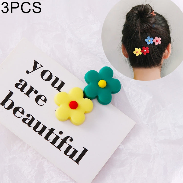 3 PCS Fashion Flower Hair Clips Girls Sweet Headwear