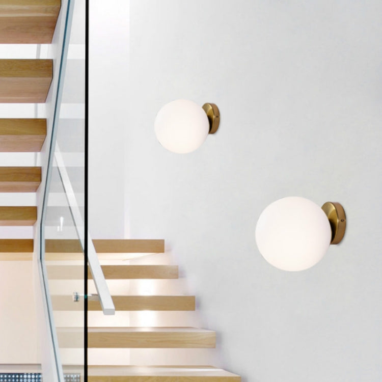 Modern Glass Ball Led Wall Lamp Bedroom Mirror Light Fixtures Indoor Bedside Lamp, Light Source:12W LED Warm Light