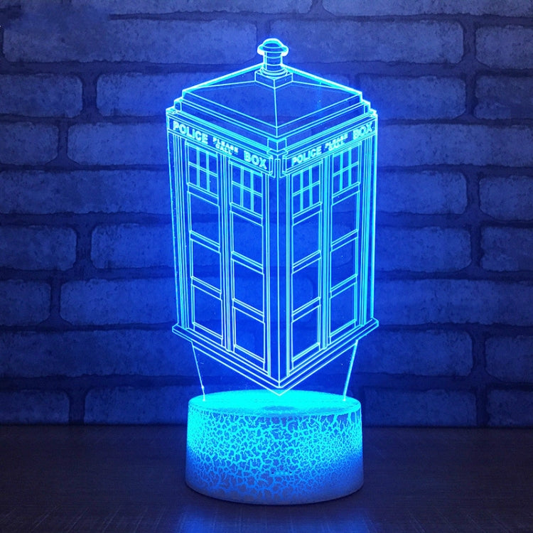 3D Colorful Table Lamp 7 Color Changing Acrylic Night Light Decorative Christmas Gifts Touch Control with Crack Base