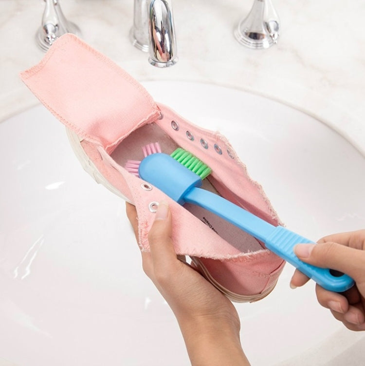 4PCS Long Handle Shoe Brush Cleaning Shoe Cleaning Brush Household Items Soft Hair Multi-head Brush Random Color