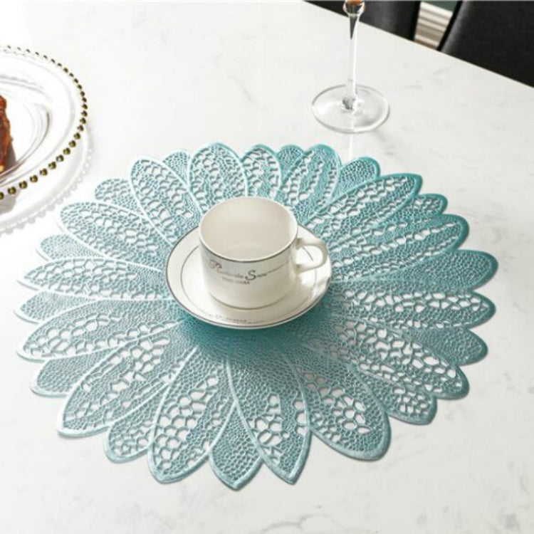 2 PCS Sunflower Shape Household Fashion PVC Dining Table Placemat Europe Style Kitchen Tools Tableware Pad Coaster Coffee Tea Place Mat