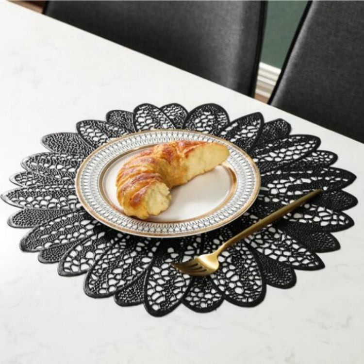 2 PCS Sunflower Shape Household Fashion PVC Dining Table Placemat Europe Style Kitchen Tools Tableware Pad Coaster Coffee Tea Place Mat