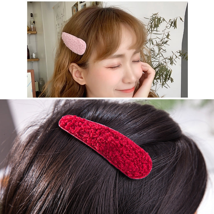 Simple Girl Lamb Plush BB Clip Hair Accessories