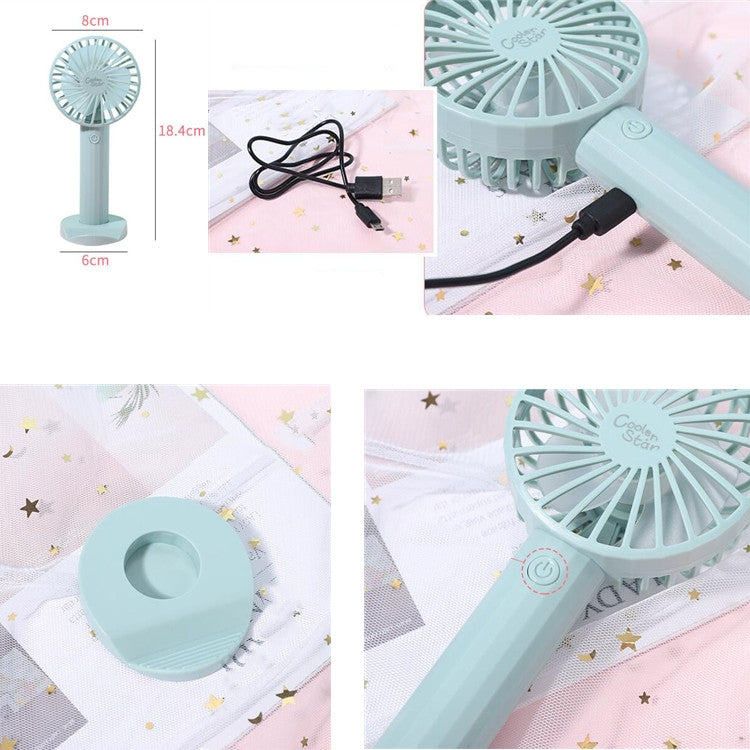 Mobile Phone Holder Desktop Fan USB Charging Handheld Fan(Color Random Delivery)