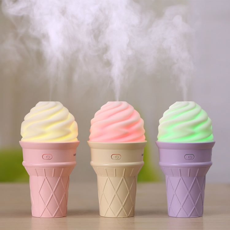Ice Cream USB Humidifier Air Purifier With Colorful Led Light Ultrasonic Cool Mist Maker
