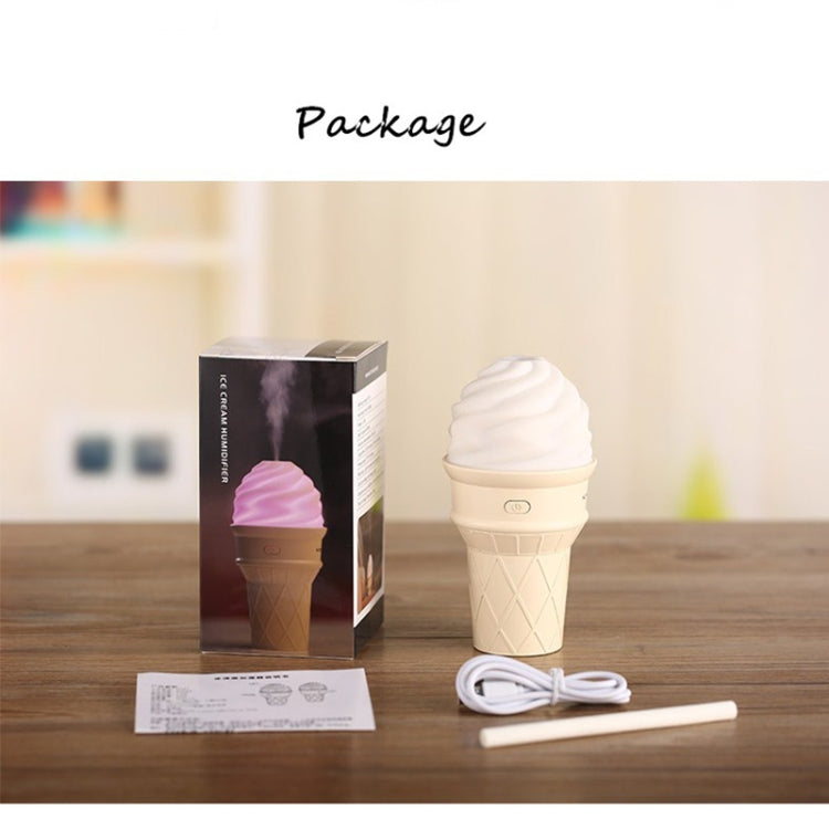 Ice Cream USB Humidifier Air Purifier With Colorful Led Light Ultrasonic Cool Mist Maker