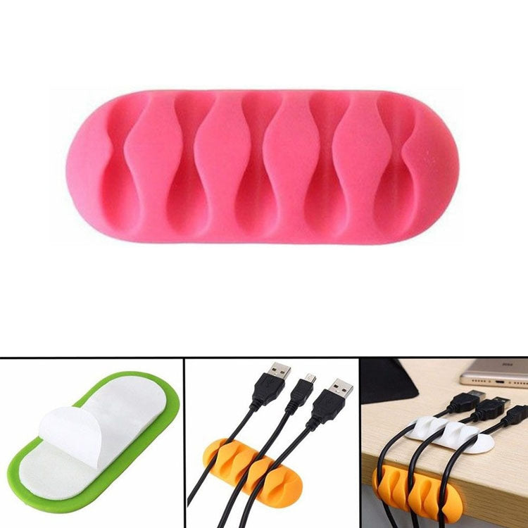 10 PCS Pasteable Five-hole TPR Wire Storage Organizer Data Cable Holder