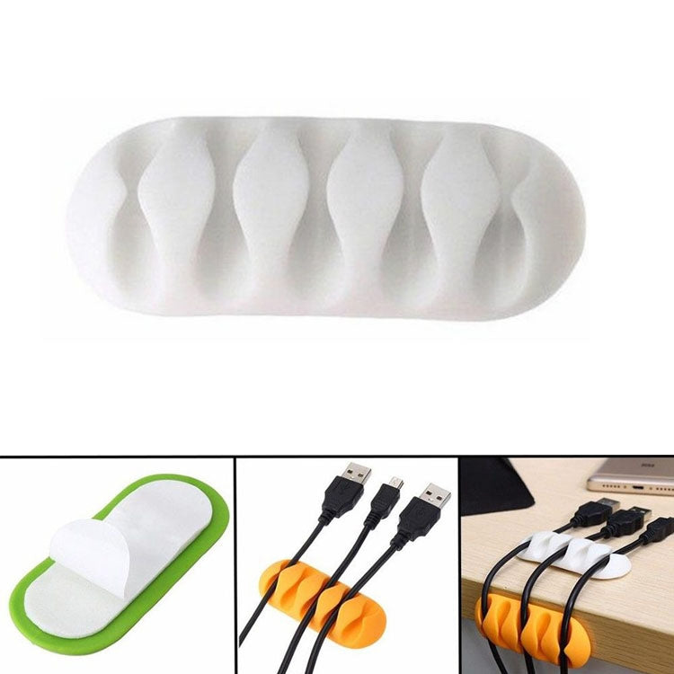 10 PCS Pasteable Five-hole TPR Wire Storage Organizer Data Cable Holder