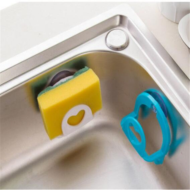 10 PCS Kitchen Heart Shape Suction Cup Sink Drain Sponge Storage Rack Sink Soap Drain Rack