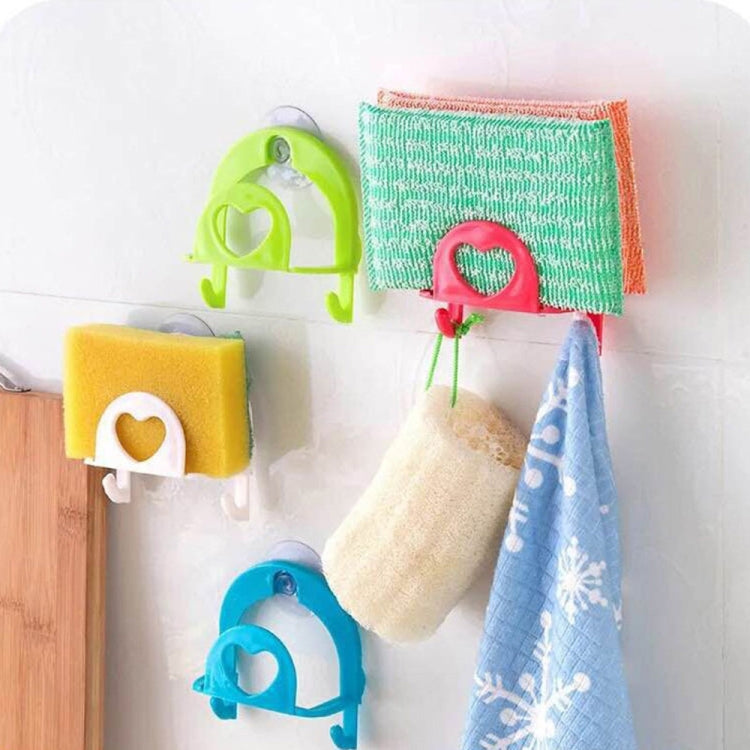 10 PCS Kitchen Heart Shape Suction Cup Sink Drain Sponge Storage Rack Sink Soap Drain Rack