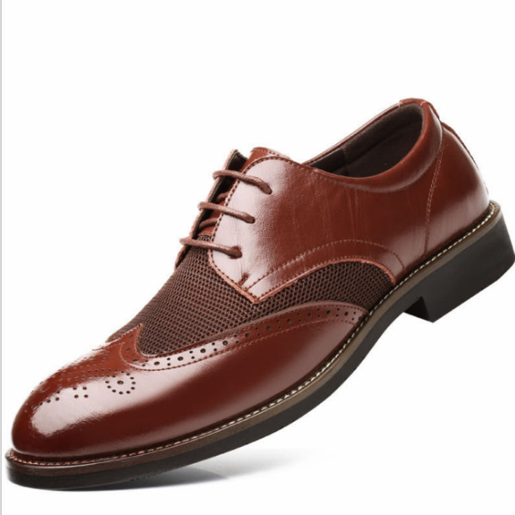 Breathable Mesh Face Hollow Low To Help Men Business Dress Shoes, Size:37