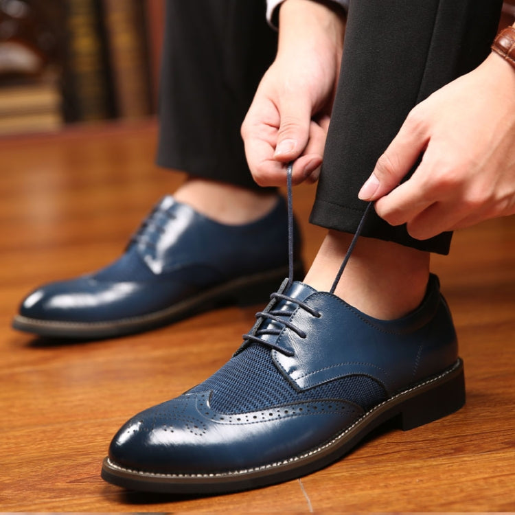 Breathable Mesh Face Hollow Low To Help Men Business Dress Shoes, Size:40
