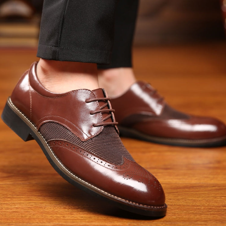 Breathable Mesh Face Hollow Low To Help Men Business Dress Shoes, Size:40