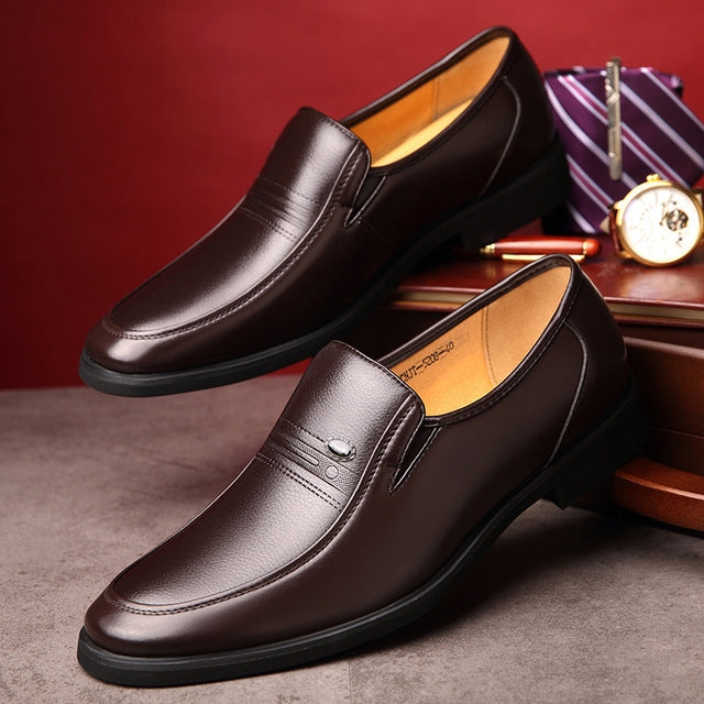 Autumn Men Business Leather Shoes for Middle-aged, Size:38
