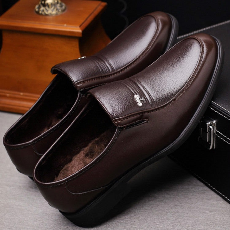Autumn Men Business Leather Shoes for Middle-aged, Size:43