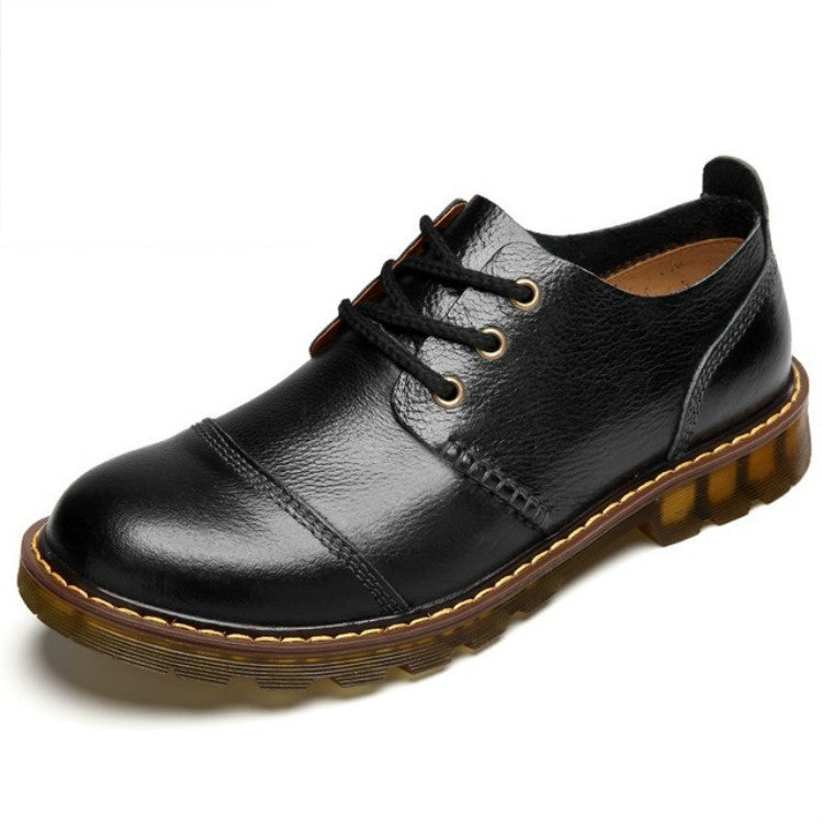 Leather Men Shoes Business Casual Shoes Round Head Shoes, Size:39