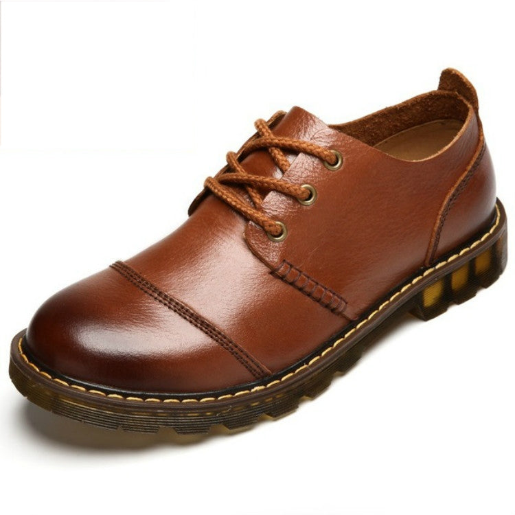 Leather Men Shoes Business Casual Shoes Round Head Shoes, Size:40