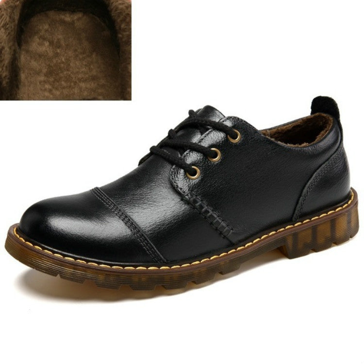 Leather Men Shoes Business Casual Shoes Round Head Shoes, Size:43