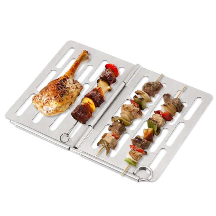 Stainless Steel Folding Barbecue Net  Portable BBQ Picnic Accessories, Size:S 15x10.3CM