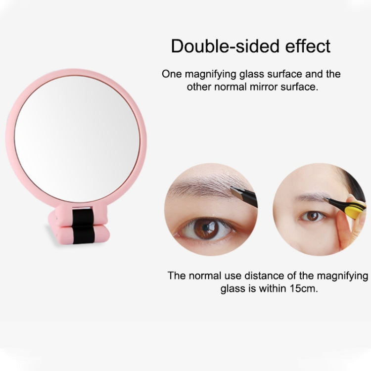 Portable Handheld Folding Adjustable Mount Magnifying Makeup Mirror, Size:2 Times